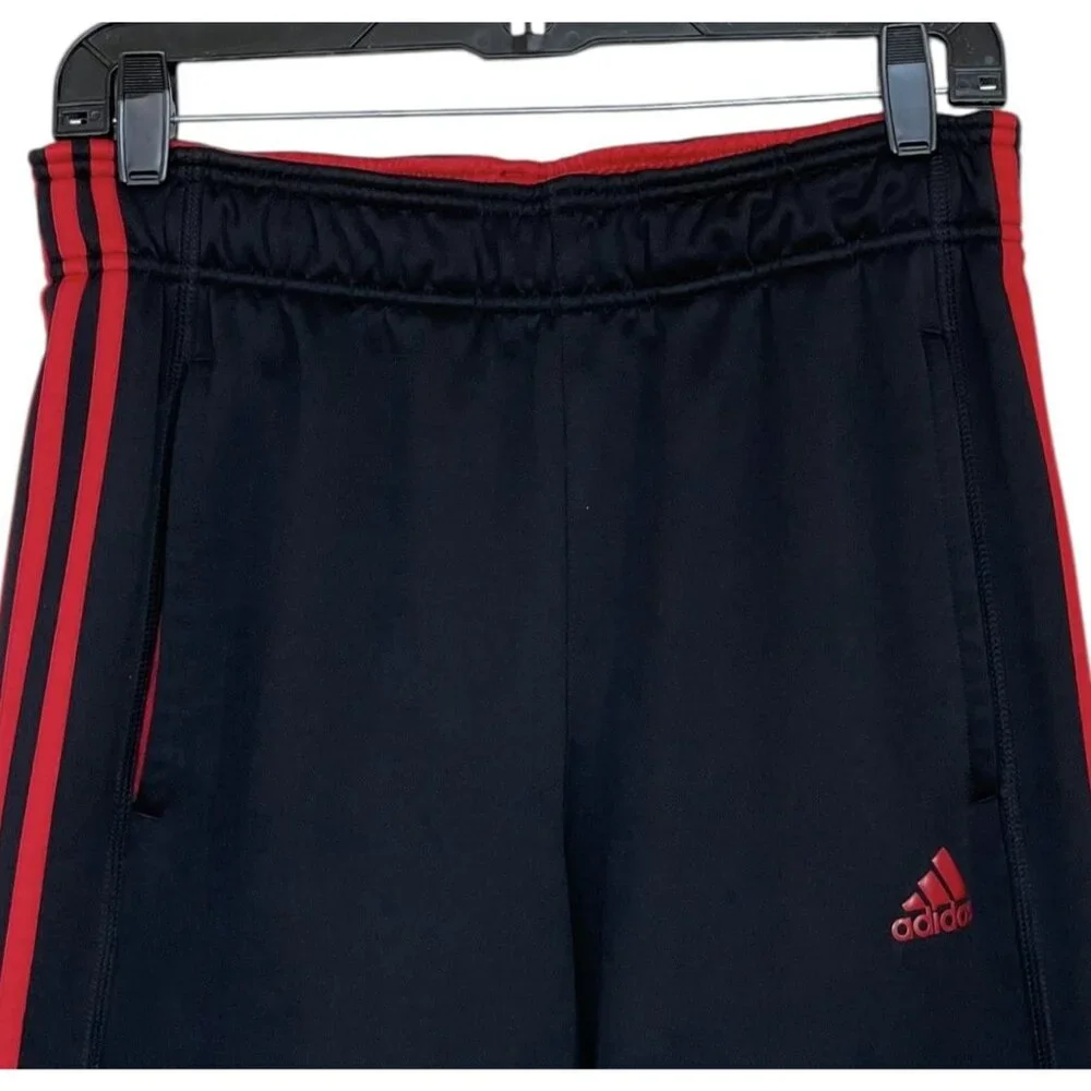 Adidas Track Pants Mens Size‎ Medium Black Striped Sides Athletic Pockets